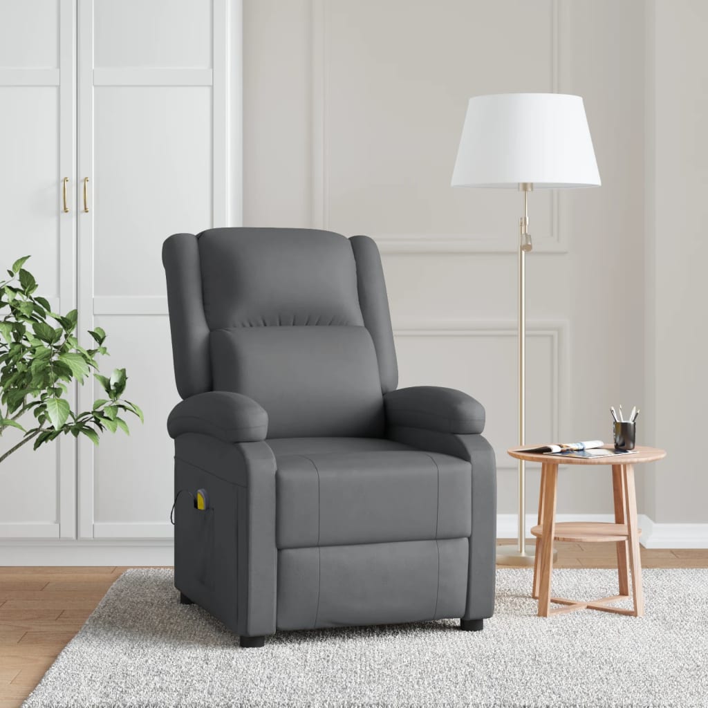 vidaXL Massage Chair Massaging Recliner Push Chair for Elderly Faux Leather-5