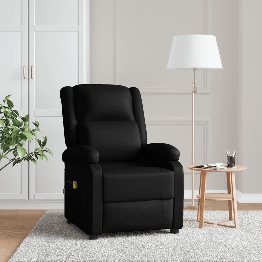 vidaXL Massage Chair Massaging Recliner Push Chair for Elderly Faux Leather-11