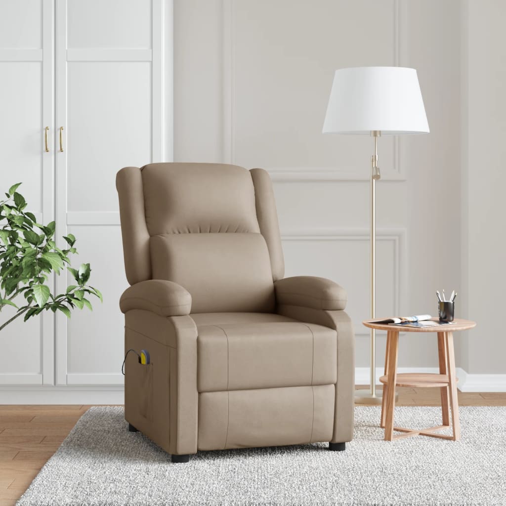 vidaXL Massage Chair Massaging Recliner Push Chair for Elderly Faux Leather-7