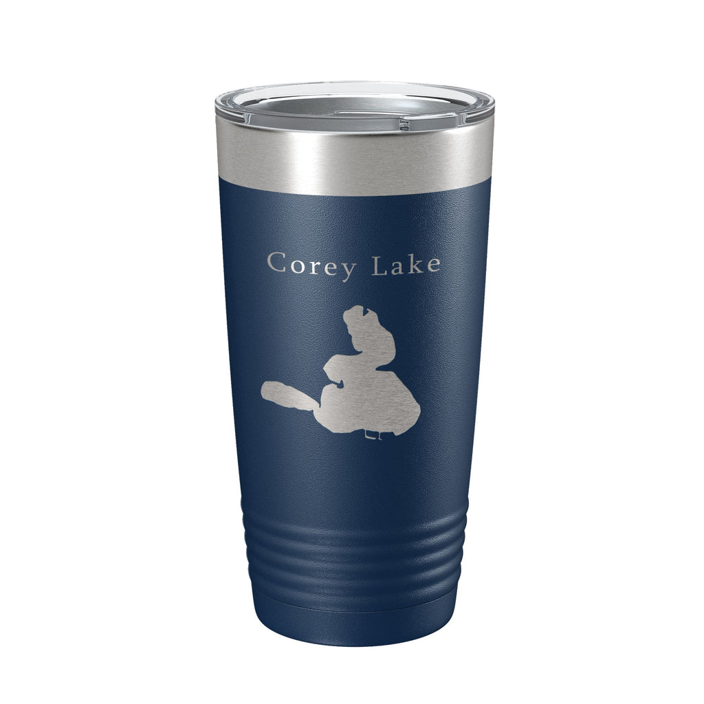 Corey Lake Map Tumbler Travel Mug Insulated Laser Engraved Coffee Cup Michigan 20 oz-2