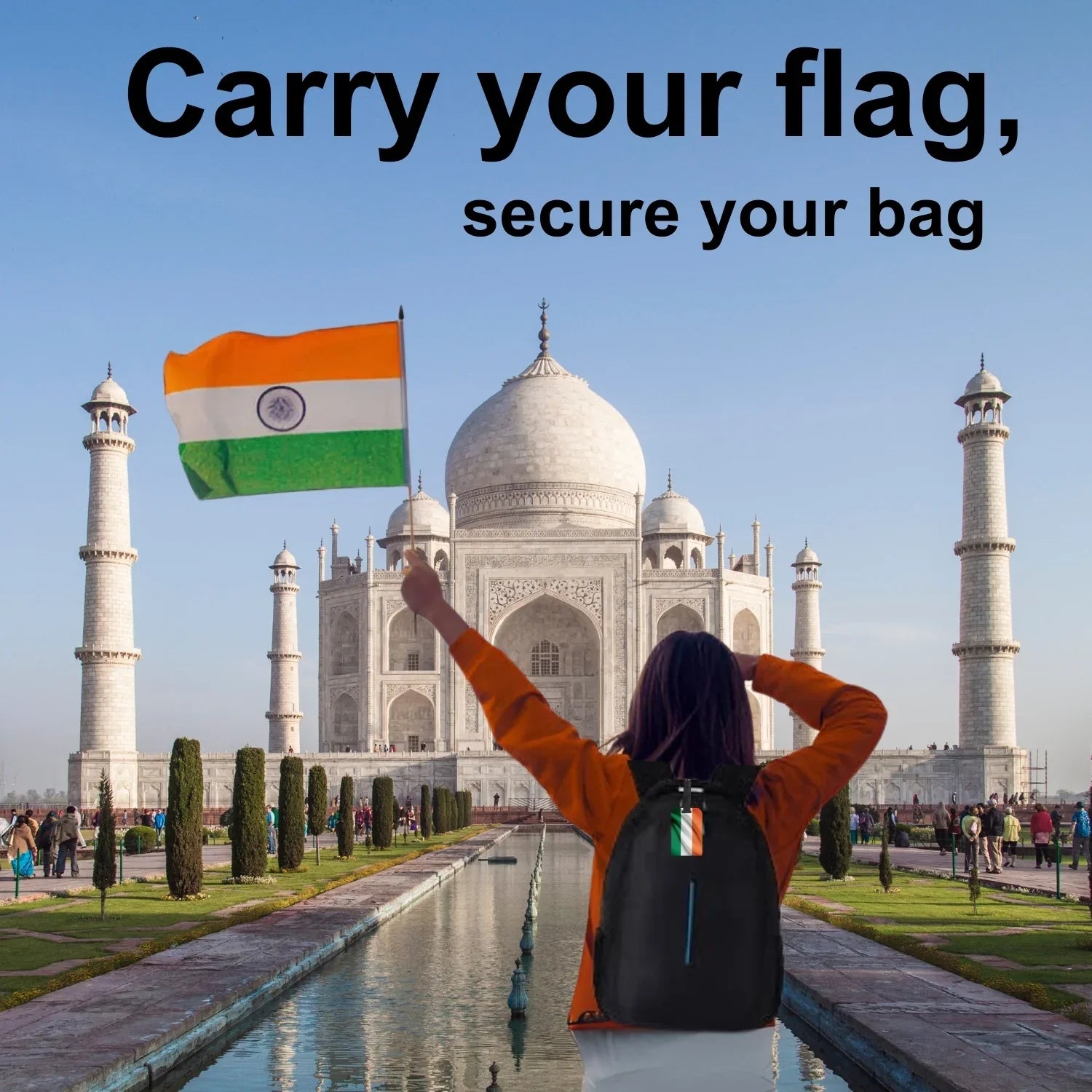 Smart Bag Security Tag - India flag colours [Pack 2]-2