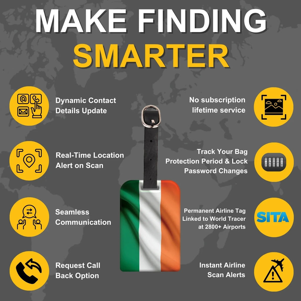 Smart Bag Security Tag - India flag colours [Pack 2]-3