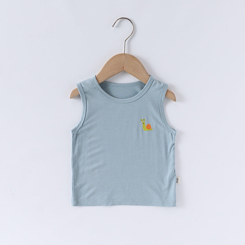 Summer Arrival Baby Unisex Sleeveless Cartoon Logo Top Vest and Shorts Clothing Sets