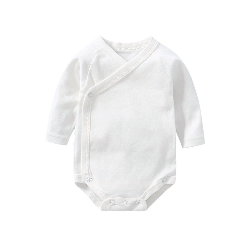 Baby Multi Color Bias Placket With Slanting Button Long Sleeve Onesies