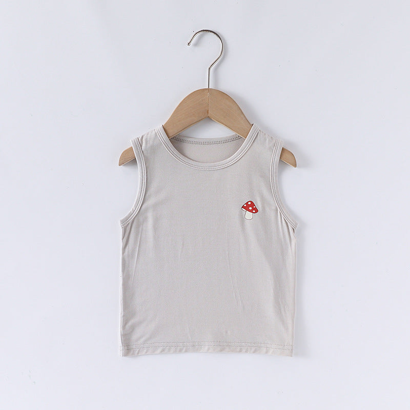 Summer Arrival Baby Unisex Sleeveless Cartoon Logo Top Vest and Shorts Clothing Sets