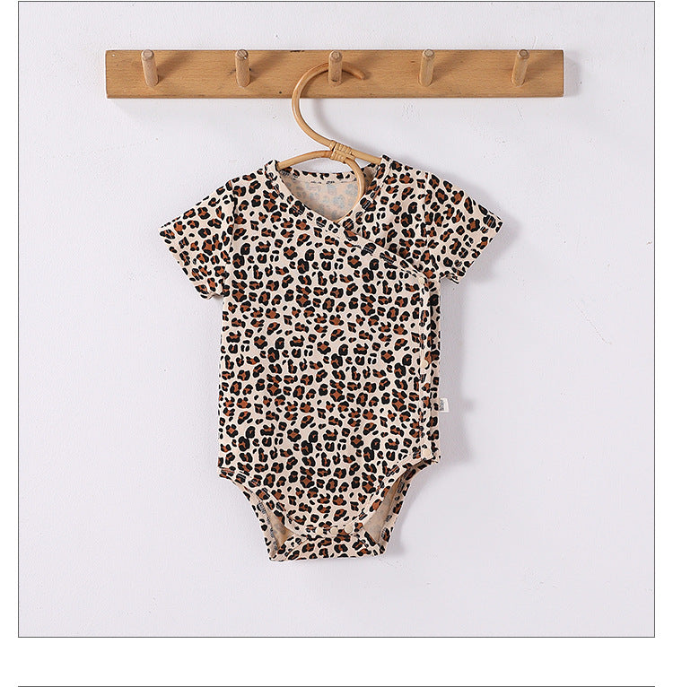 Spring Arrival Baby Unisex Long Sleeves Leopard Pattern Rompers and Onesies