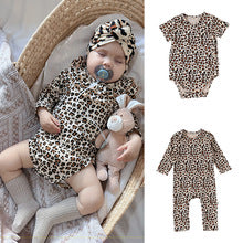 Spring Arrival Baby Unisex Long Sleeves Leopard Pattern Rompers and Onesies